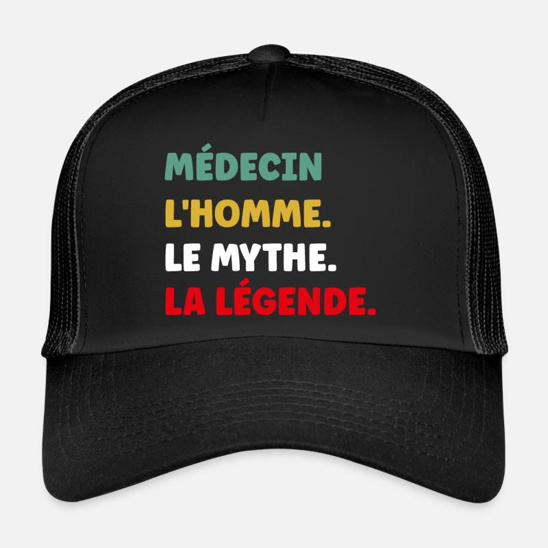 médecin - Casquette trucker  - noir/noir