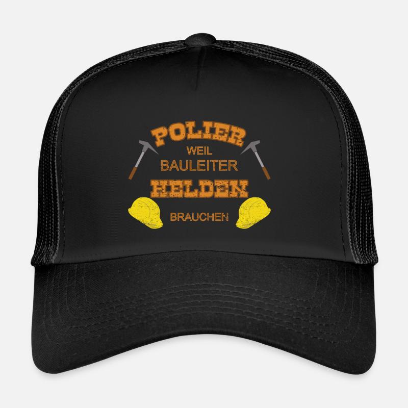 Polier Held - Trucker Cap - Schwarz/Schwarz