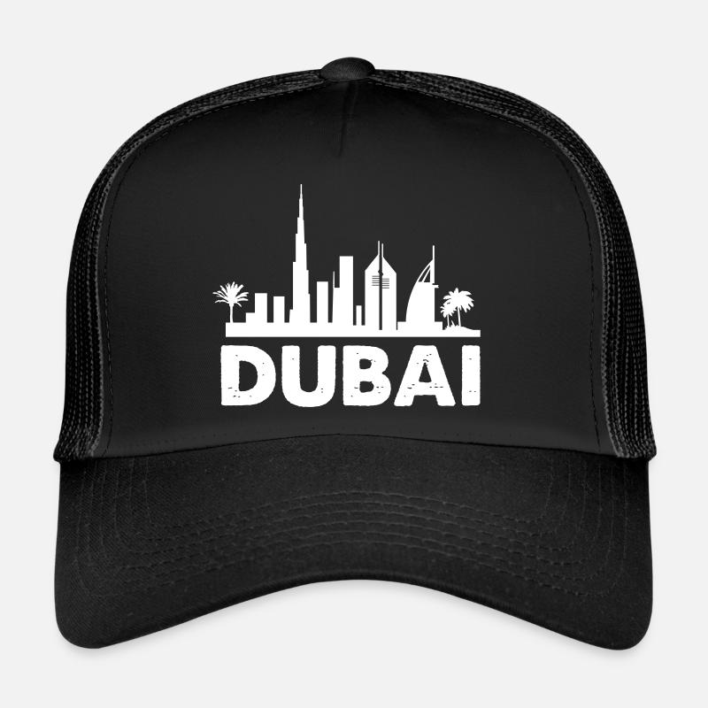 dubai skyline - Trucker Cap - Schwarz/Schwarz