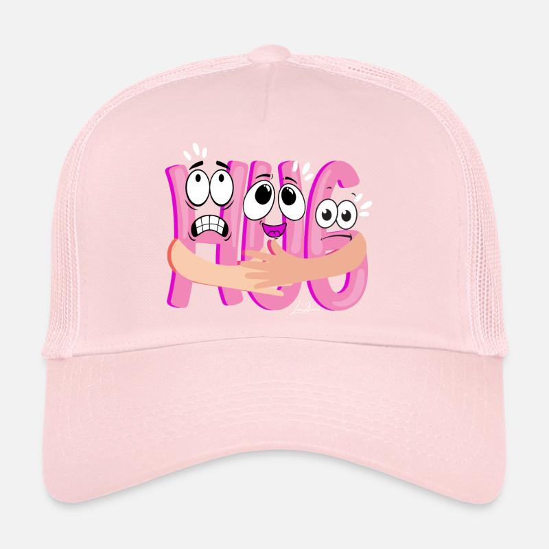 Pink Cartoon Cuddle - Humorous Trucker Cap