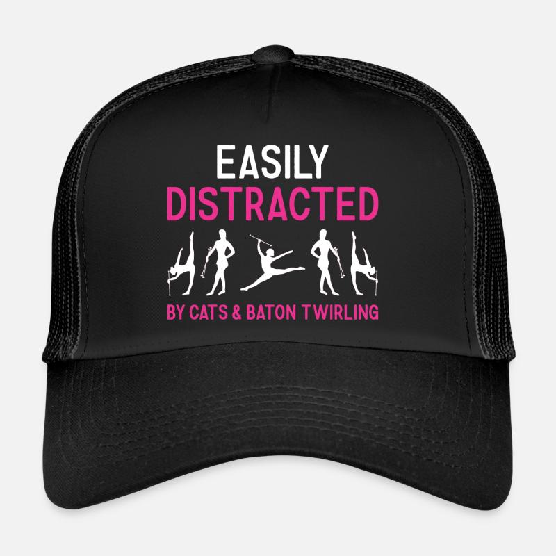 Easily Distracted By Cats And Baton Twirling Trucker Cap