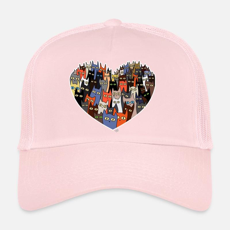 Conception de cœur avec des chats mignons Casquette trucker