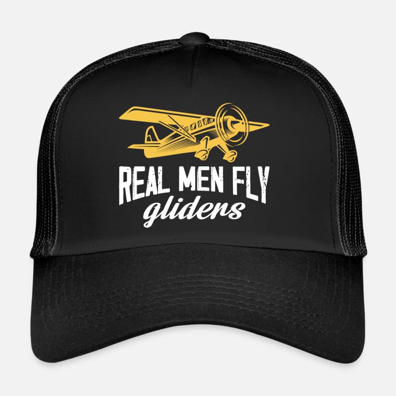 Real men fly gliders Design for a rc plane - Trucker Cap - black/black
