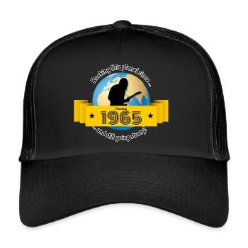 60ème Anniversaire Secouant cette planète depuis 02/1965 - Casquette trucker  - noir/noir - Devant