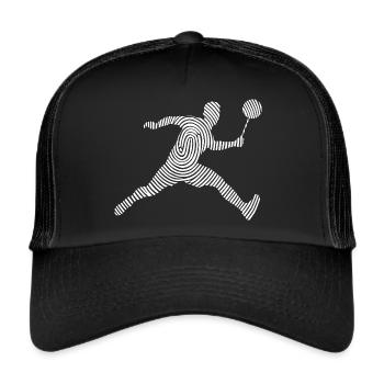 Badminton player badminton fingerprint badminton - Trucker Cap - black/black - Front