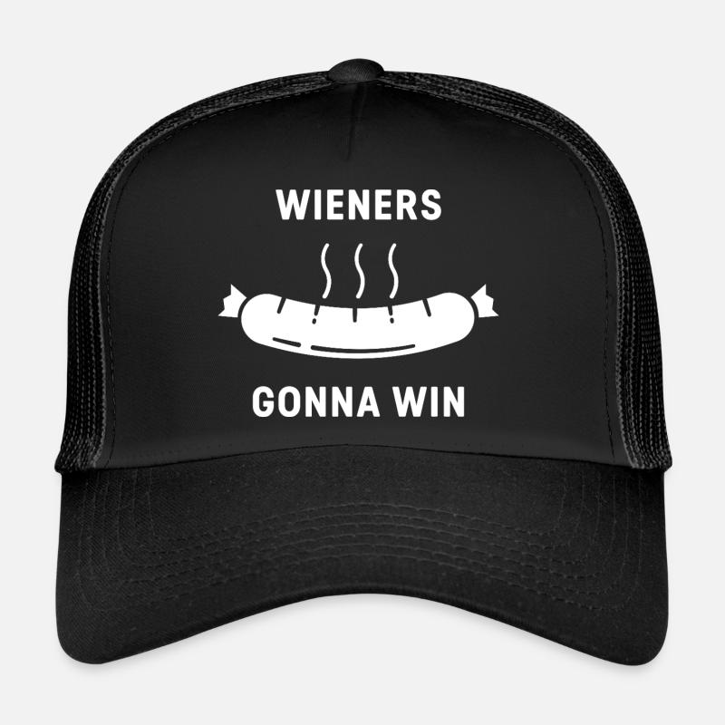 Wieners werden gewinnen | BBQ-Wurst - Trucker Cap - Schwarz/Schwarz