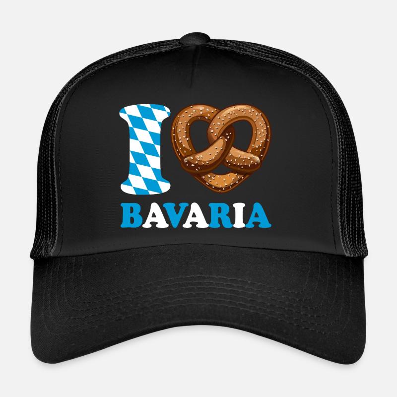 I Love Bavaria Brezel - Herz - Spruch Trucker Cap