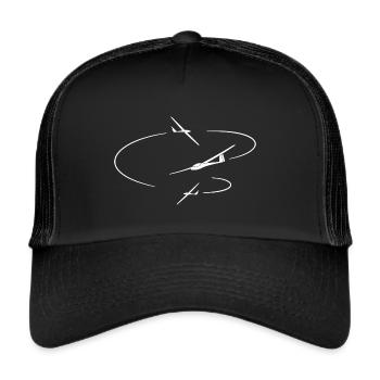 Segelflieger Fluglinien Flugmanöver Segelflugzeug - Trucker Cap - Schwarz/Schwarz - Vorne