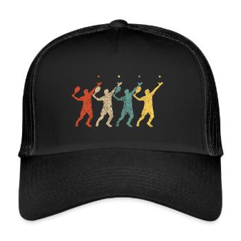 Padel Padelspieler Padeltennis Paddle - Trucker Cap - Schwarz/Schwarz - Vorne