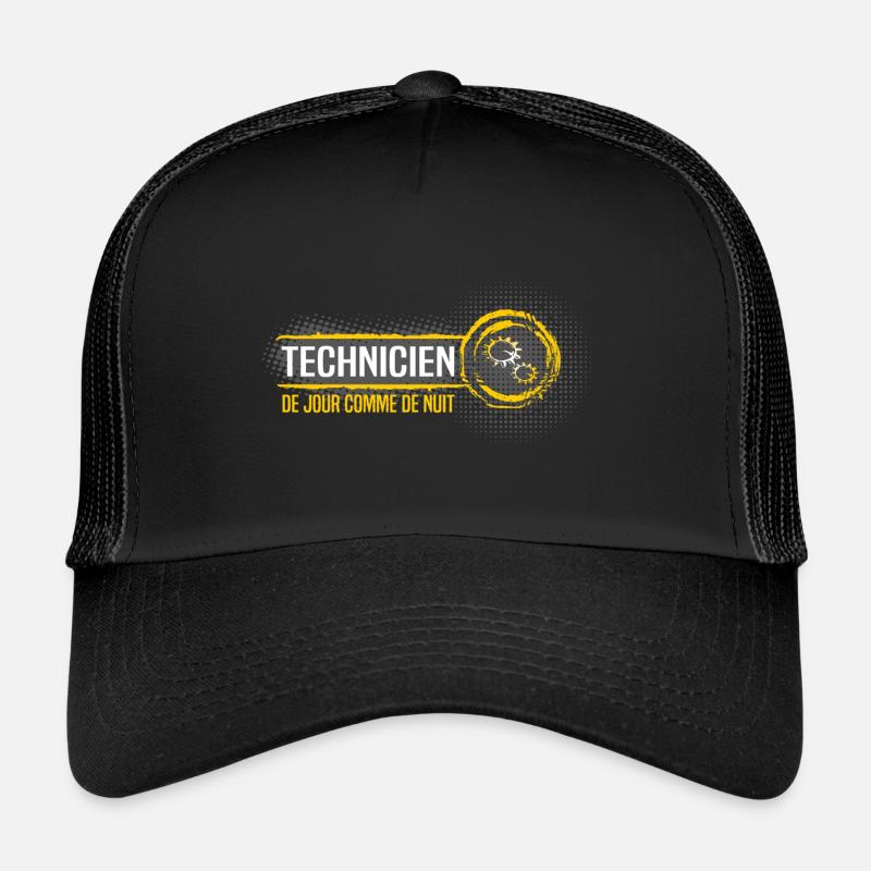 Technicien - Casquette trucker  - noir/noir