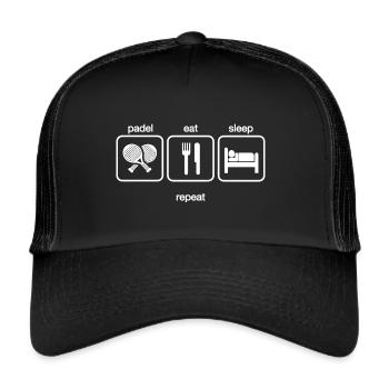 Padel Padelspieler Padeltennis Paddle Spanien - Trucker Cap - Schwarz/Schwarz - Vorne