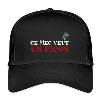 Ce mec veut un picon, amateur de bières - Casquette trucker  - noir/noir - Devant