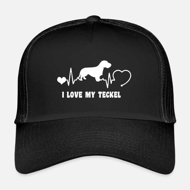 Rauhaardackel mit Herzschlag Trucker Cap