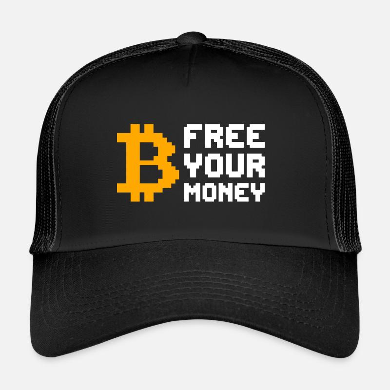 Libérez votre argent Digital Pixel Bitcoin Casquette trucker 