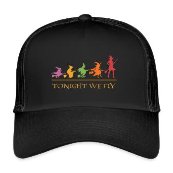 Witch Evolution Halloween Witches tonight we fly - Trucker Cap - black/black - Front