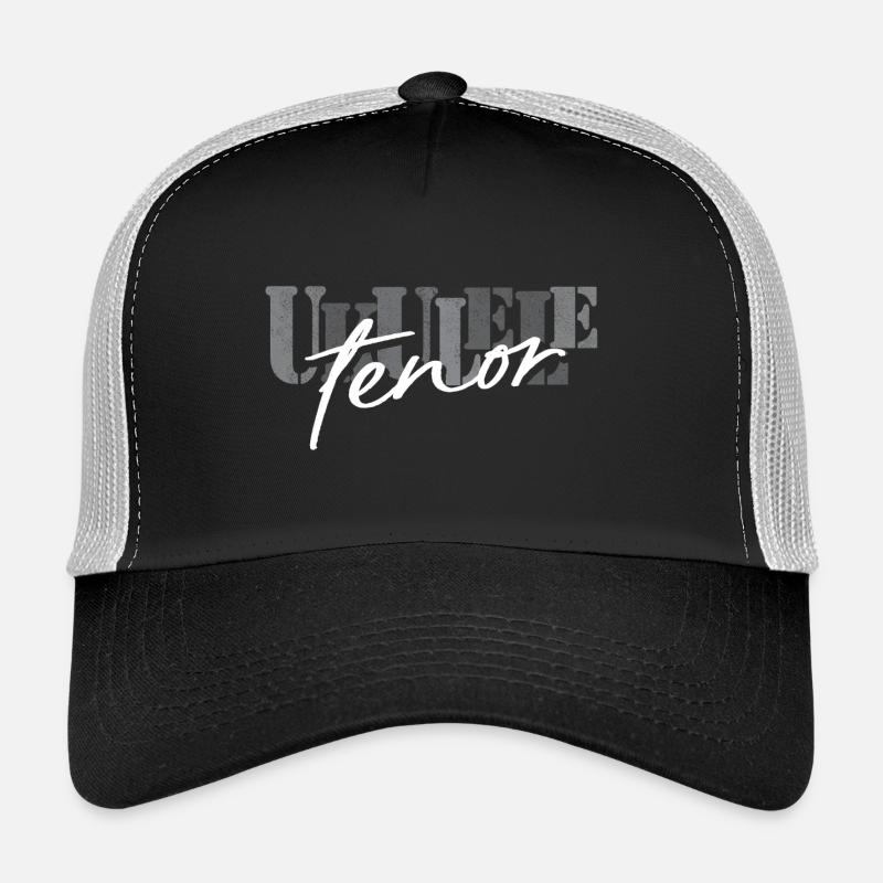Tenor Ukulele schwarz weiß Trucker Cap