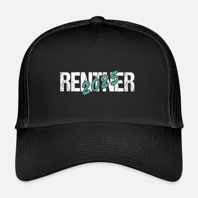 Rentner 2025, Ruhestand, Rente - Trucker Cap - Schwarz/Schwarz