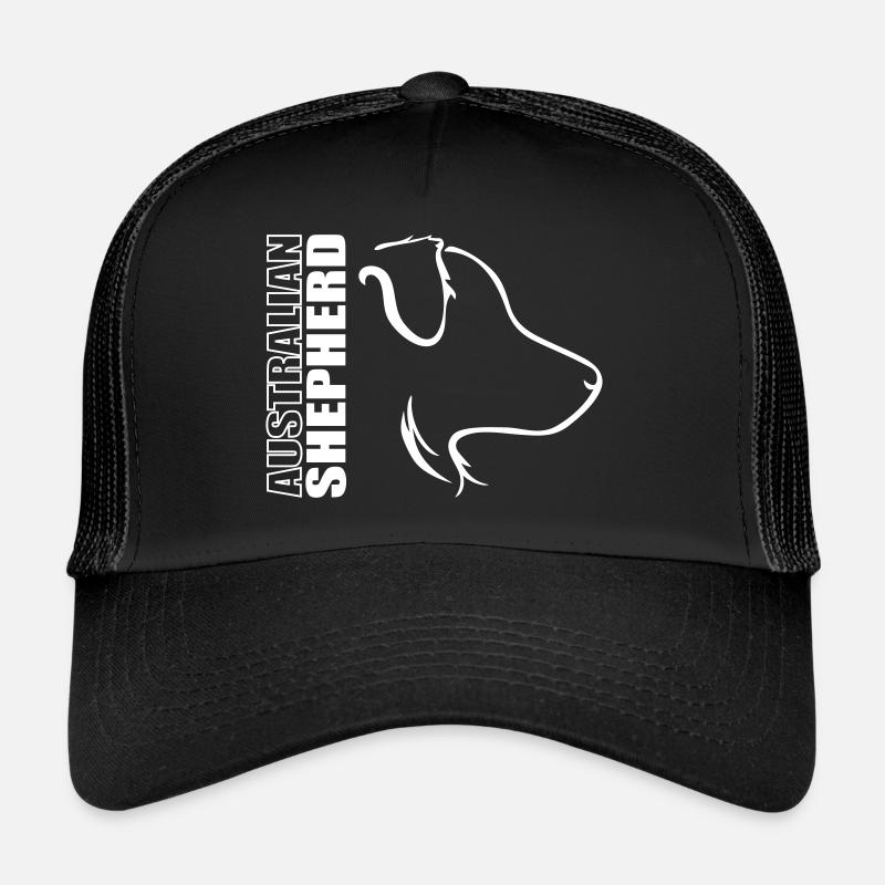 AUSTRALIAN SHEPHERD PROFIL - Trucker Cap - Schwarz/Schwarz