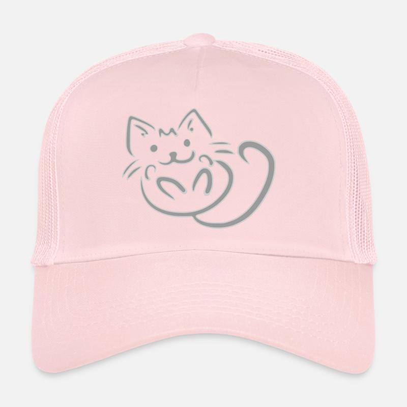 chat gris Casquette trucker 