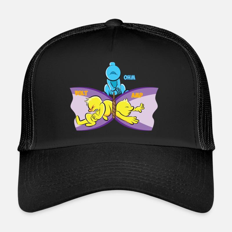 Ohm Gesetz Elektrotechnik Physik Physiker Geschenk - Trucker Cap - Schwarz/Schwarz