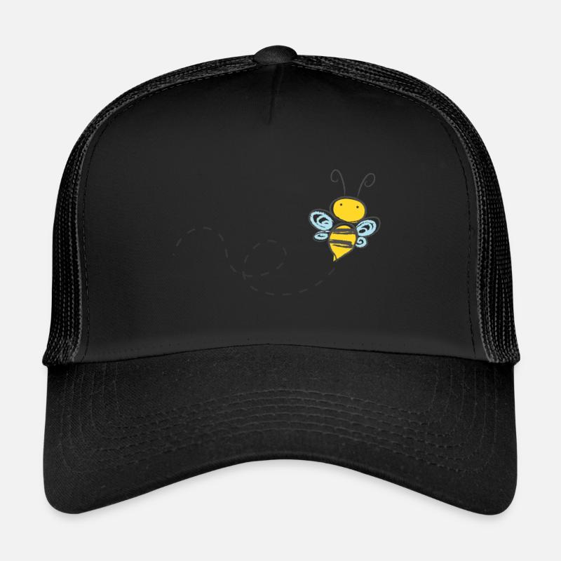 Biene - Trucker Cap - Schwarz/Schwarz