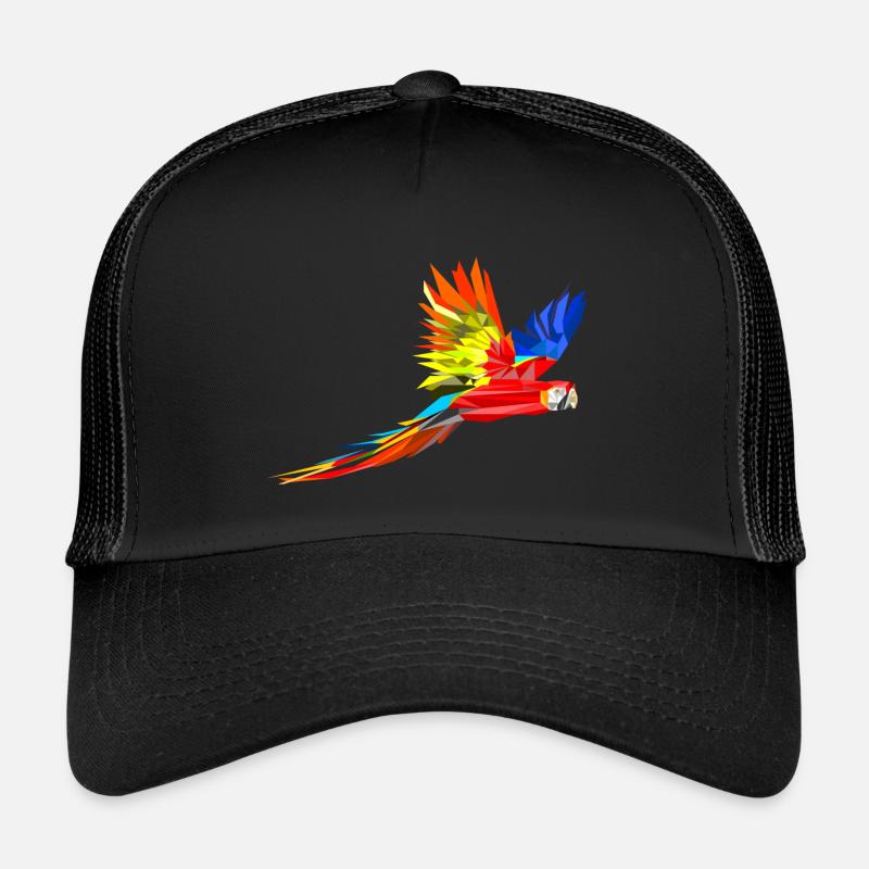 Papagei geometrischen Stil Bunte Farben - Trucker Cap - Schwarz/Schwarz