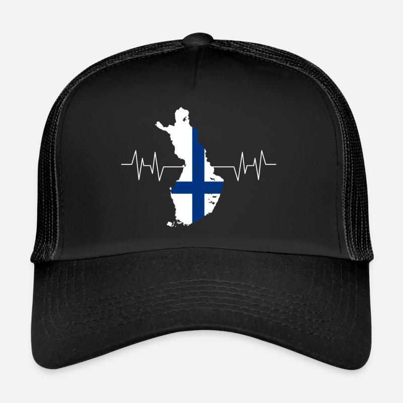 Finnland - Trucker Cap - Schwarz/Schwarz