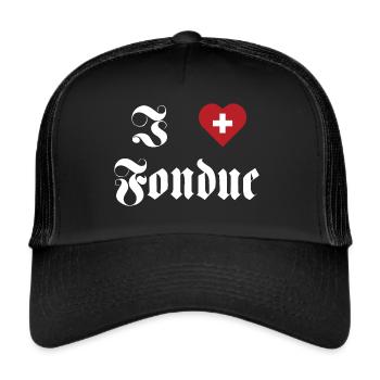J’adore la fondue - Casquette trucker  - noir/noir - Devant