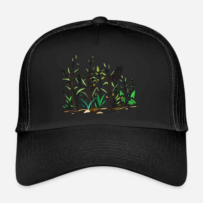 Grüne Wiese - Trucker Cap - Schwarz/Schwarz