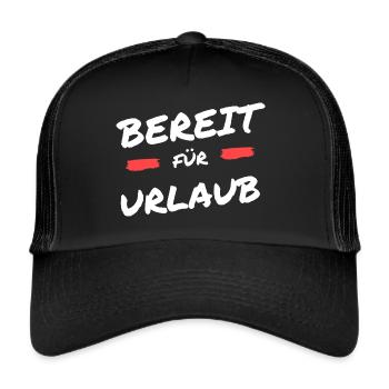 Urlaub Sommer Strand Meer - Trucker Cap - Schwarz/Schwarz - Vorne