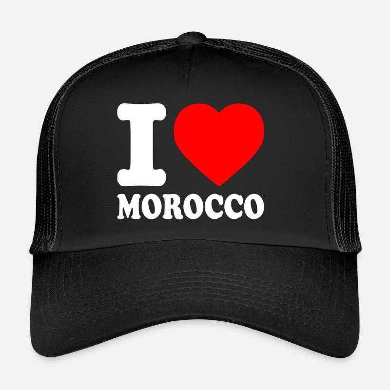 I love morocco - maroc - Casquette trucker - noir/noir
