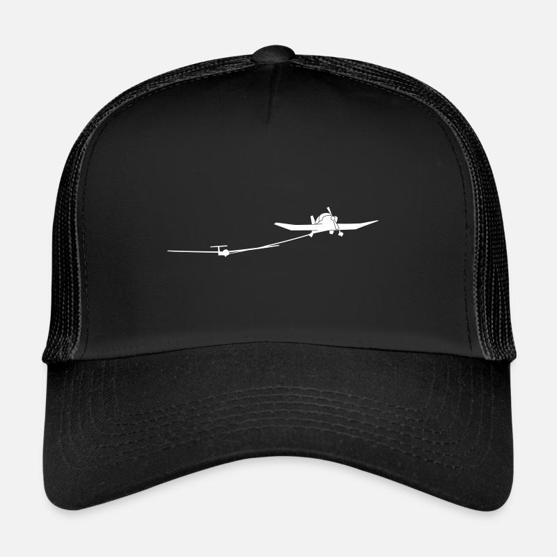 Flugzeug Pilot Segelflieger Schlepp Robin Geschenk - Trucker Cap - Schwarz/Schwarz