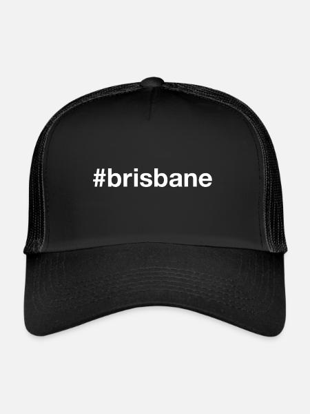 BRISBANE Australie Hashtag - Casquette trucker  - noir/noir - Devant