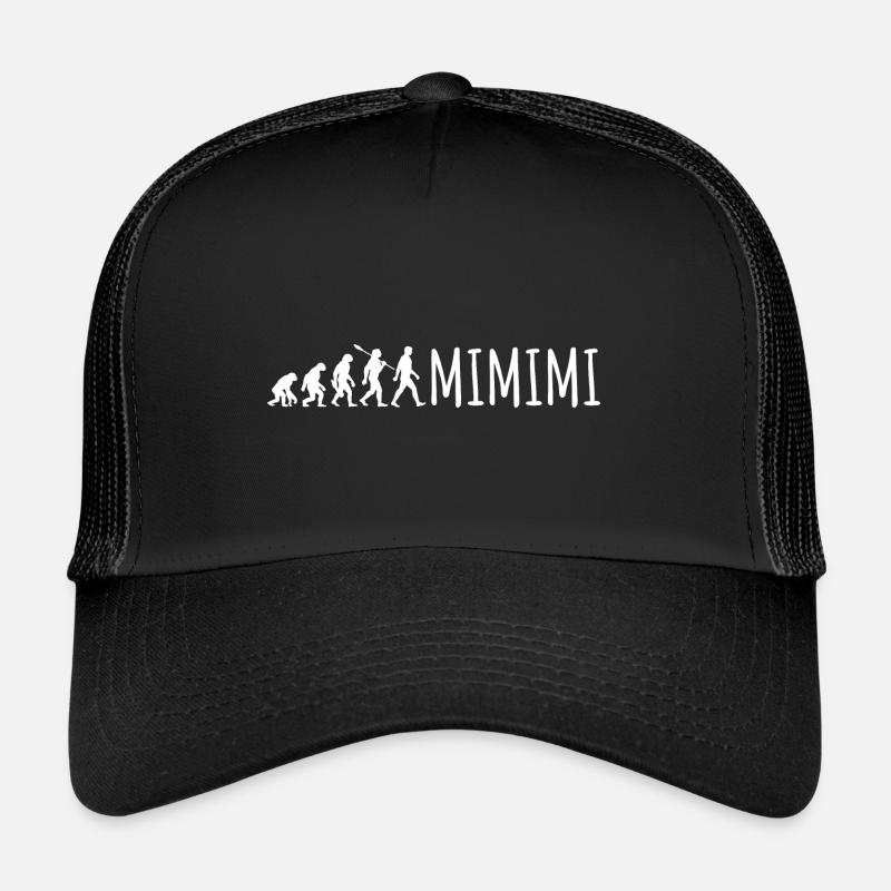 Ich höre immer nur Mimimi - Evolution Spruch - Trucker Cap - Schwarz/Schwarz