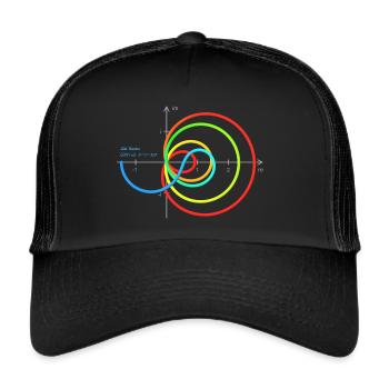 Zeta - Re=1/2 - mit Koordinaten - Linien - Trucker Cap - Schwarz/Schwarz - Vorne