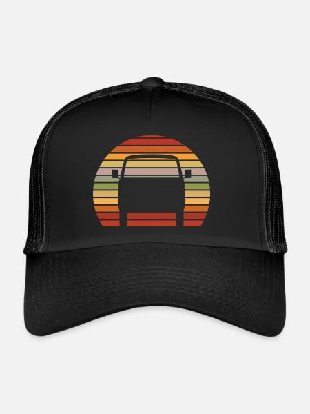 Retro Sunset classic Car - Trucker Cap - Schwarz/Schwarz