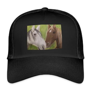 Horses - Trucker Cap - black/black - Front