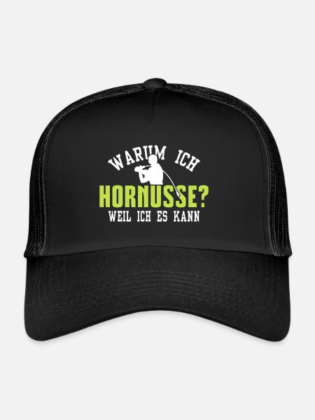 Warum ich Hornusse - Trucker Cap - Schwarz/Schwarz