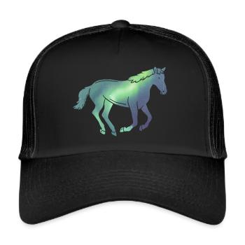 Iceland Icelandic Horse Icelandic Horse Northern Lights - Trucker Cap - black/black - Front