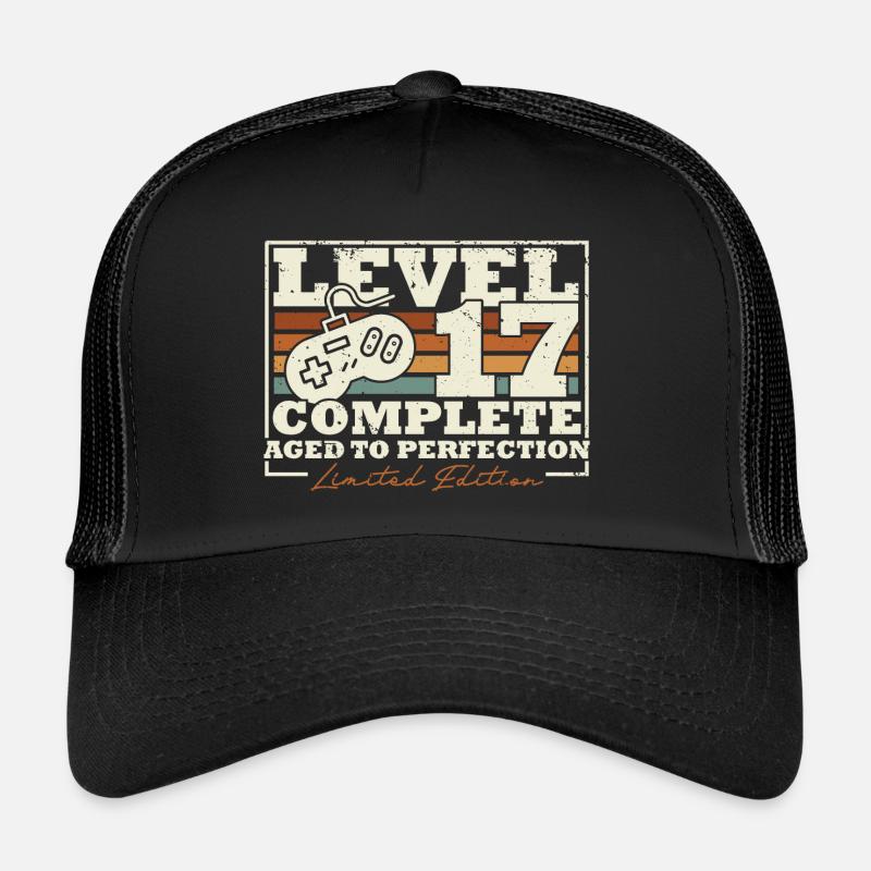 17th Birthday Level 17 Complete 17 Years Gift Trucker Cap