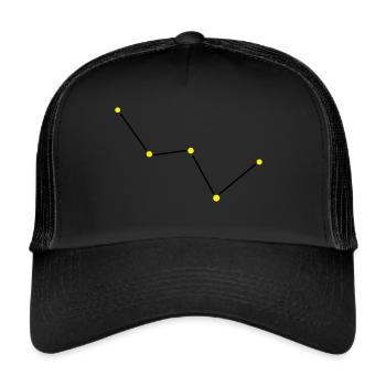 Star constellation Cassiopeia - Trucker Cap - black/black - Front