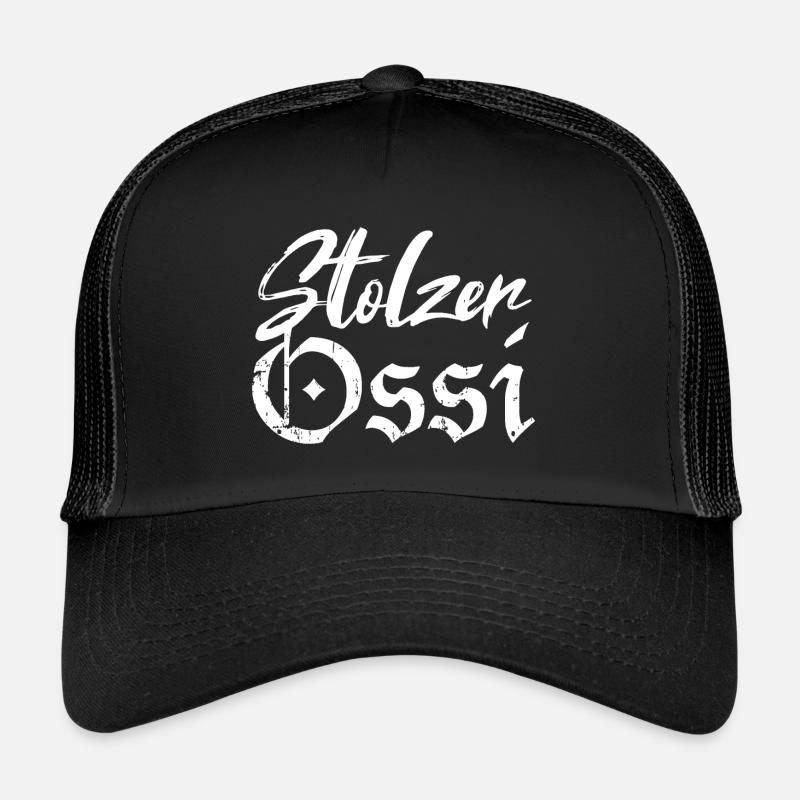 Stolzer Ossi Ostdeutschland - Trucker Cap - Schwarz/Schwarz