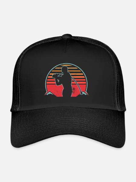 Hornussen Retro Sonne - Trucker Cap - Schwarz/Schwarz