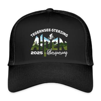 Alpenüberquerung 2025 Tegernsee Sterzing, Rad - Trucker Cap - Schwarz/Schwarz - Vorne