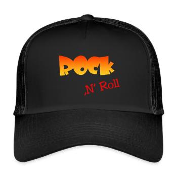 Rock n Roll - Trucker Cap - Schwarz/Schwarz - Vorne