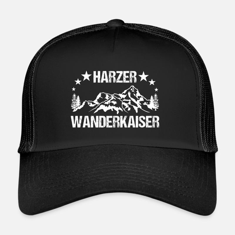 Harz Wanderkaiser Harzer Wanderung Geschenk - Trucker Cap - Schwarz/Schwarz