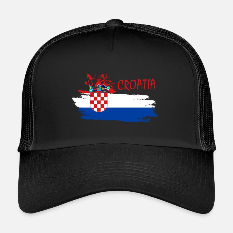 Kroatien - Trucker Cap - Schwarz/Schwarz