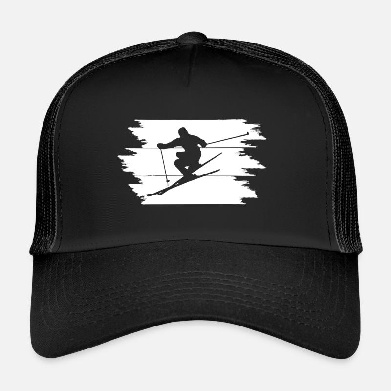 Skifahren Ski Skiing - Trucker Cap - Schwarz/Schwarz