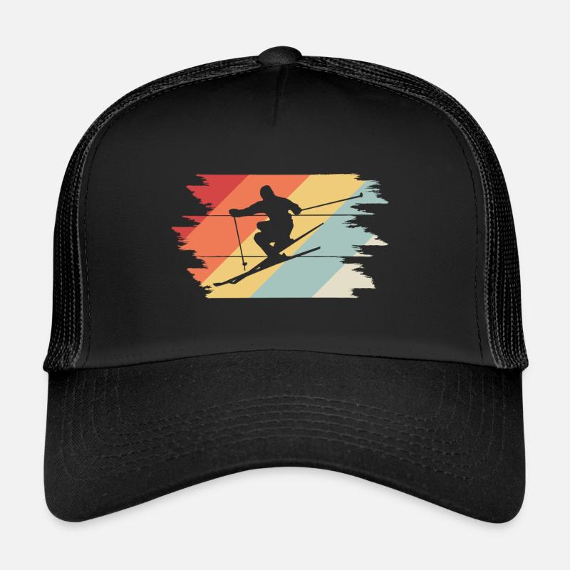 Skifahren Ski Skiing - Trucker Cap - Schwarz/Schwarz