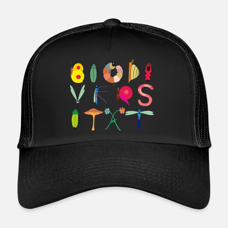 Biodiversité = biodiversité - Casquette trucker  - noir/noir